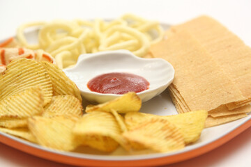 different potatoes chips