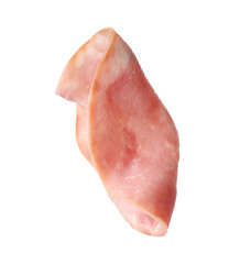 Slice of delicious ham isolated on white