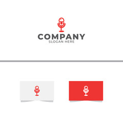 Podcast Mushroom Logo Design Vector Template