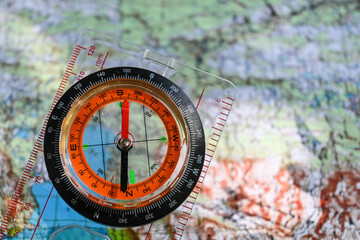 Orientation by map and compass.