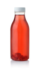 Bottle of homemade raspberry drink
