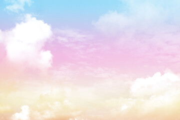 Sky and cloud  with a pastel color background, abstract sky background.