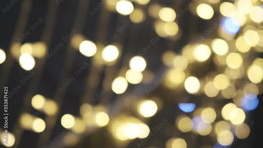 Poster soft defocused new year holidays light abstract background with bokeh balls, out of focus flashing c
