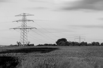 Landschaft mit Strommast
