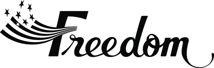 Freedom - custom calligraphy text