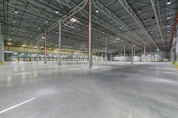 Interior of empty warehouse or garage