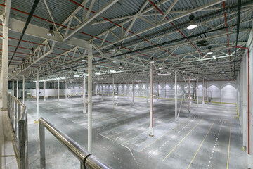 Interior of empty warehouse or garage