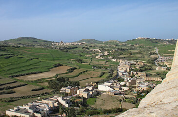 Fototapeta na wymiar A small village in the countryside on Gozo, Malta