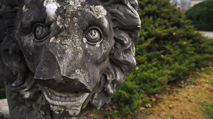 Statue of lion in the garden.