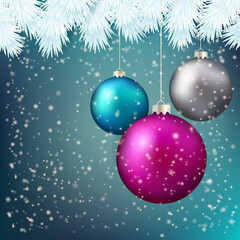Merry Christmas background. Christmas Lights festive design. Vector illustration
