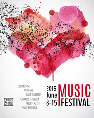 Music festival or event, poster background template. Vector design - 353873648