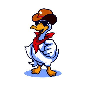cool goose vector using hat