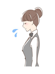 悲しむ女性の横顔