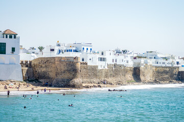 A tour of the old city of assilah in summer in sunny day