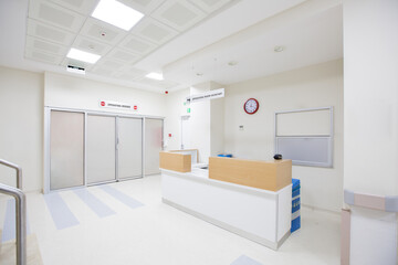 operating room, operating theater entrance, hospital corridor