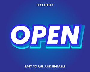Editable text effect - open style