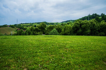 Panoramic view in Gura Humorului, Suceava county, Bucovina, Romania.