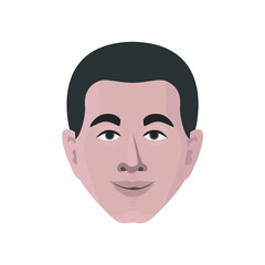 Asian face in modern flat style vector, simple people concept on white background for your design work, presentation, website or others.