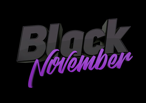 Black November friday banner sign design render
