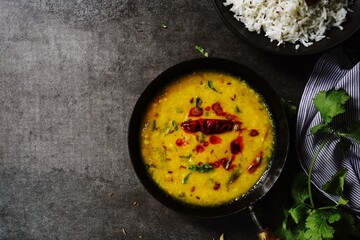 Dal Tadka /Daal fry-Indian lentil curry with Jeera rice