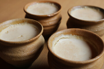 Yogurt in traditional Indian clay pot.