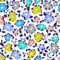 Seamless pattern material of an abstract flower,