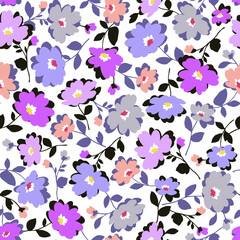 Seamless pattern material of an abstract flower,