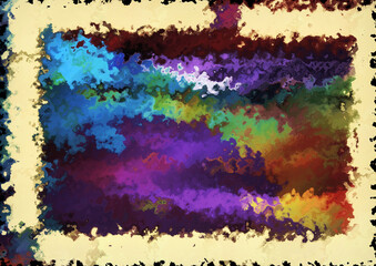 Abstract daubed paint behind the wall
