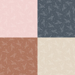 Seamless pattern with hand drawn flowers, vector illustration