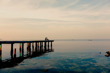sea pier pillar, nature, no people, background