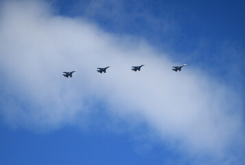 military planes in flight