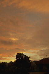 Fototapeta premium Orange clouds and sky during sunset