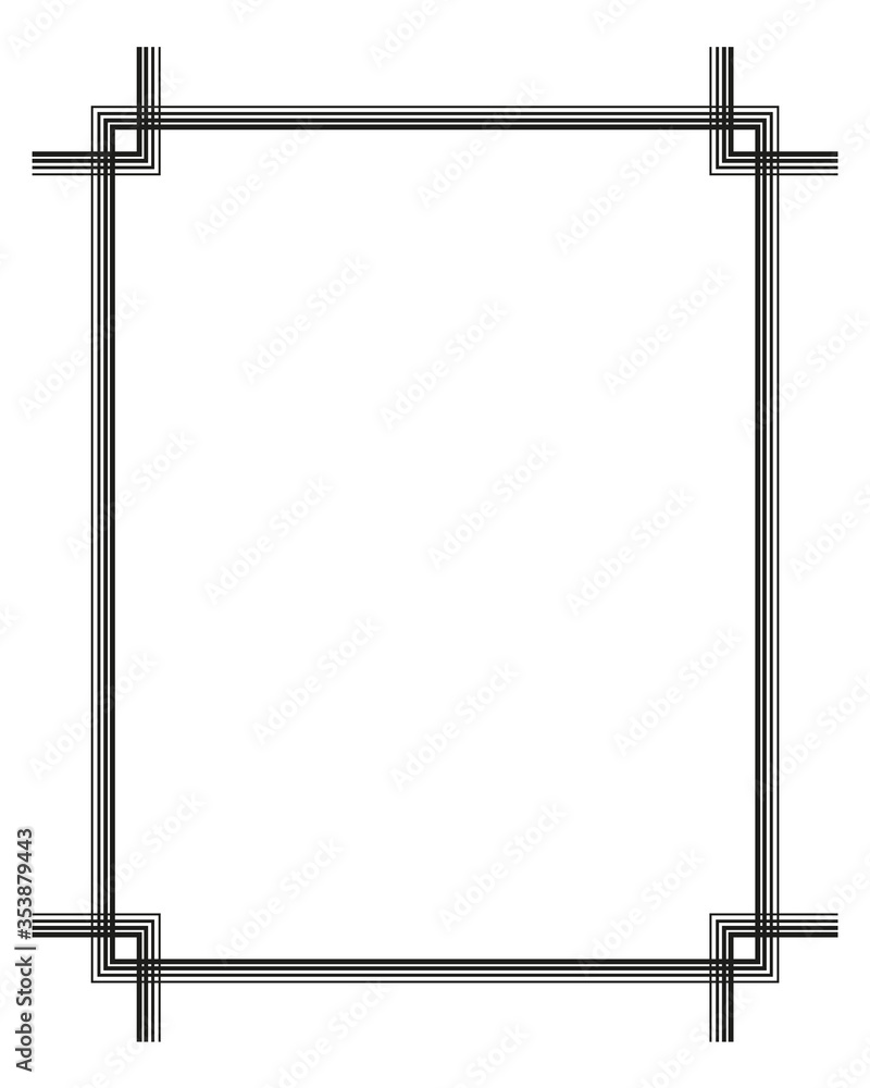 Poster vector illustration of art deco borders and frames. creative pattern in the style of the 1920s for y