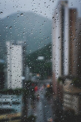 rain drops on window - 353879419
