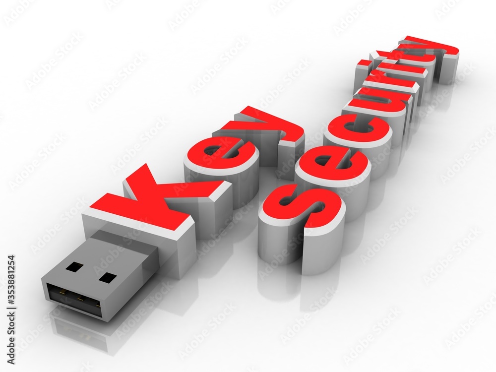 Poster 3d rendering usb key security