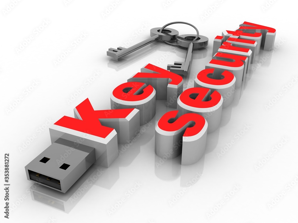Poster 3d rendering usb key security