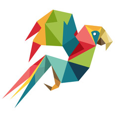 Parrot Vector Illustration Design. Polygonal/Origami Logo Style.  