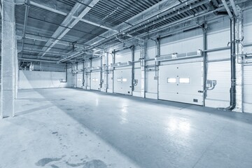 Interior of empty warehouse or garage