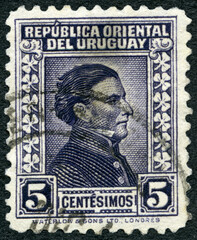 URUGUAY - 1935: shows Jose Gervasio Artigas Arnal (1764-1850), general, 1935