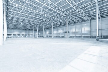 Interior of empty warehouse or garage