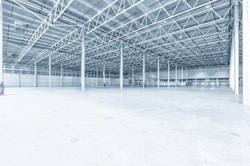 Interior of empty warehouse or garage