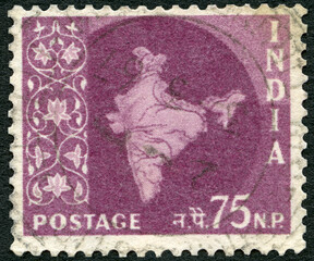 INDIA - 1957: shows Map of India, 1957