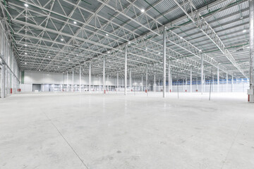 Interior of empty warehouse or garage