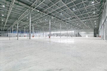 Interior of empty warehouse or garage