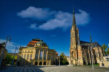 Chemnitz Oper und Kirch im Sommer 