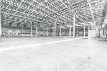 Interior of empty warehouse or garage