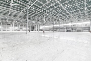 Interior of empty warehouse or garage