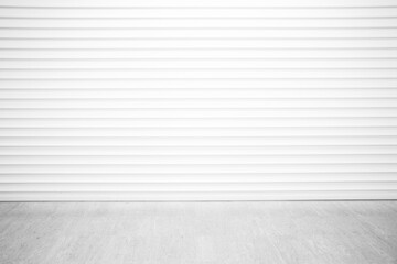 Abstract Luxury White Room with Metal Folding Door Background and Spot Light from the Top, Suitable for Product Presentation and Backdrop.