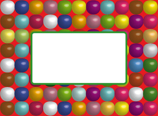 Frame with colorful balloons, white place for you text and vector format..