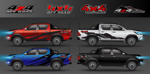 4x4 logo for 4 wheel drive truck and car graphic vector. Design for vehicle vinyl wrap_20200426 © MONTRI